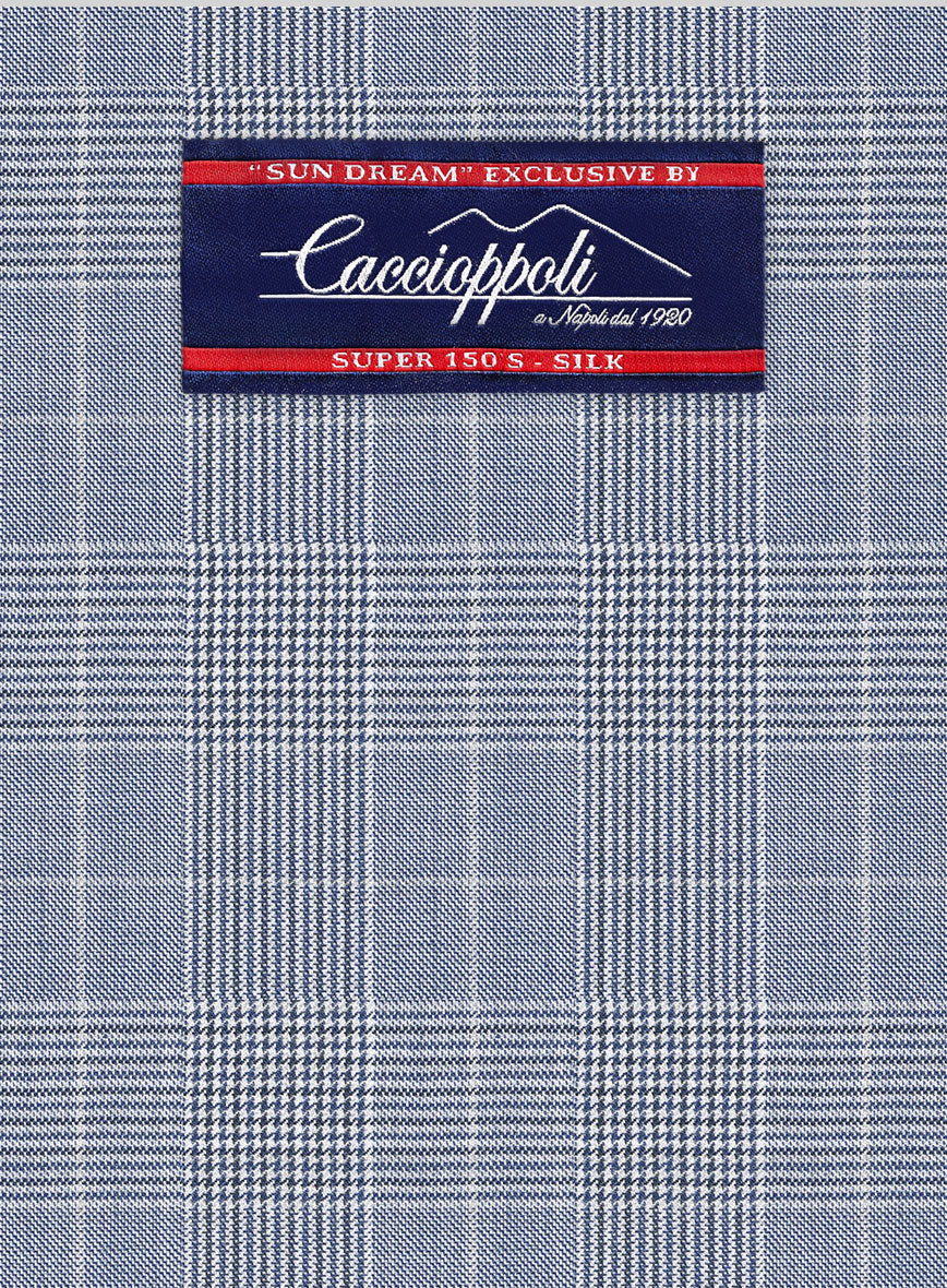 Caccioppoli Sun Dream Dorna Blue Wool Silk Jacket - Image 2