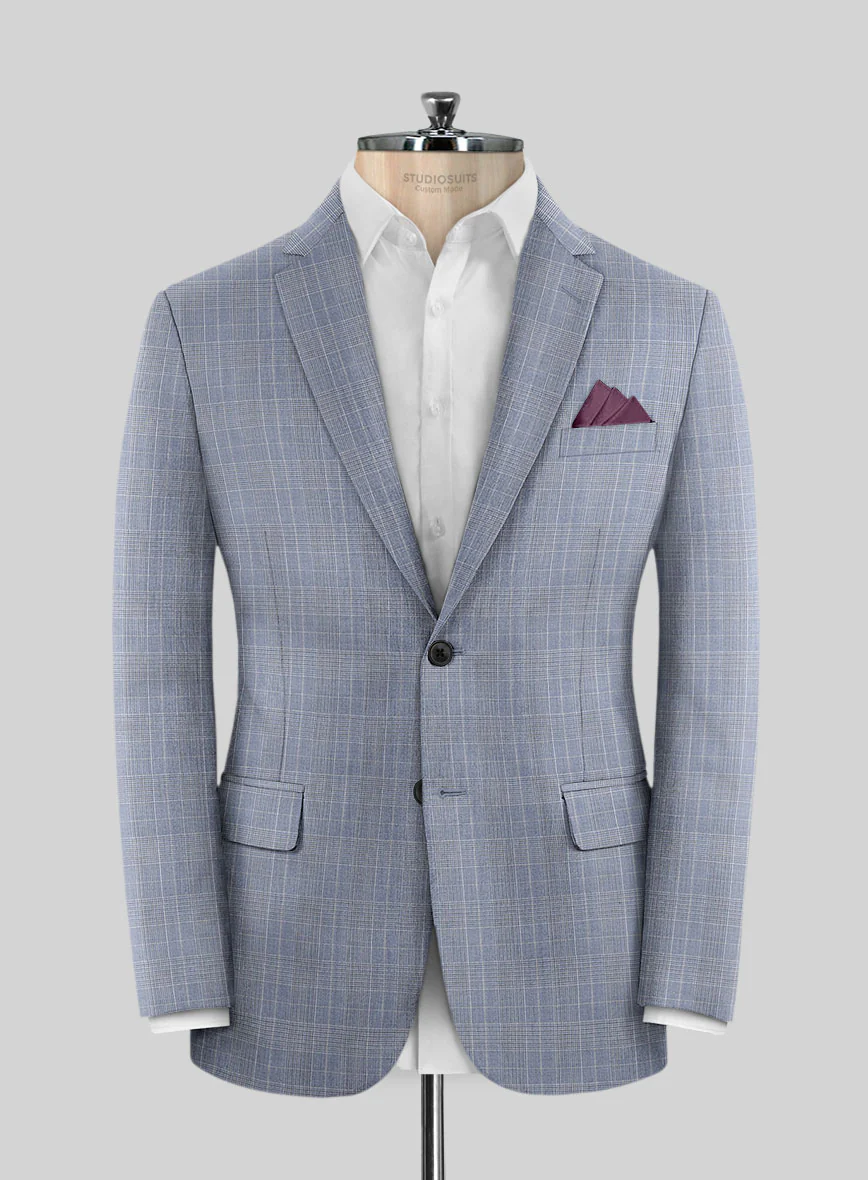 Caccioppoli Sun Dream Dorna Blue Wool Silk Suit - Image 3