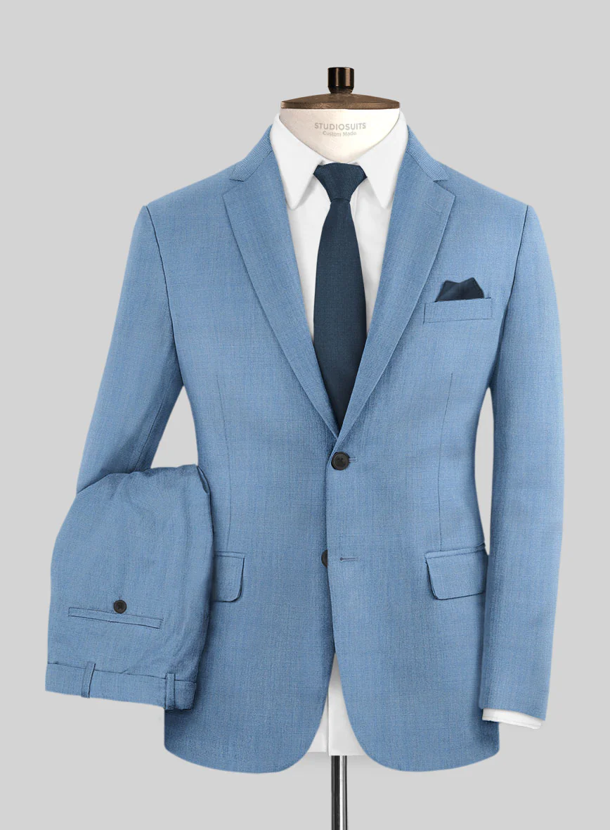 Caccioppoli Sun Dream Fano Sky Blue Wool Suit