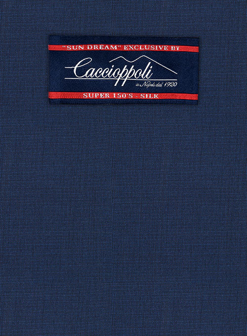 Caccioppoli Sun Dream Garcie Bottle Blue Wool Silk Pants - Image 5
