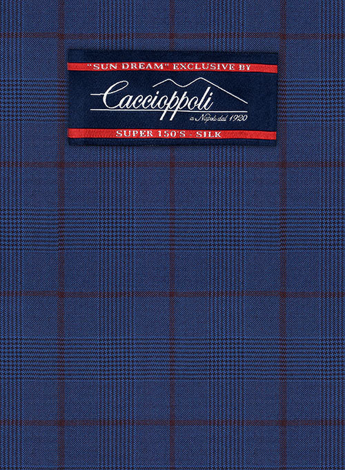 Caccioppoli Sun Dream Garlo Blue Wool Silk Pants - Image 5
