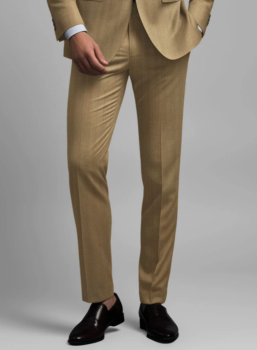 Caccioppoli Sun Dream Itodo Herringbone Wool Silk Pants - Image 2