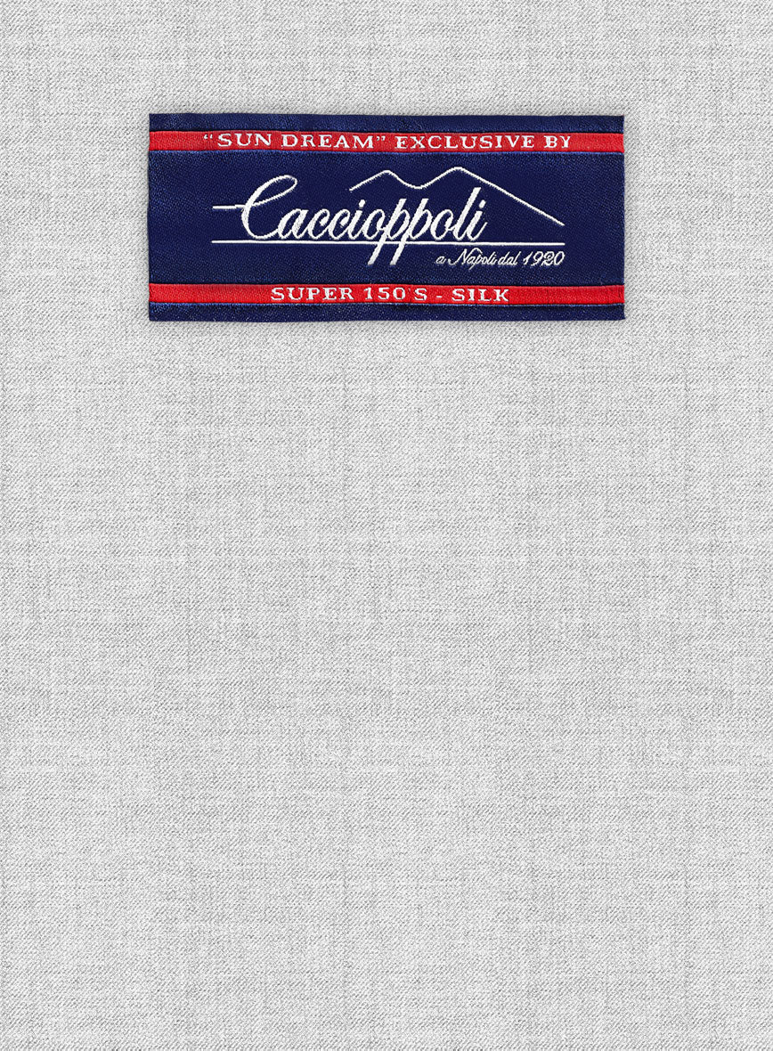 Caccioppoli Sun Dream Light Gray Wool Silk Jacket - Image 2