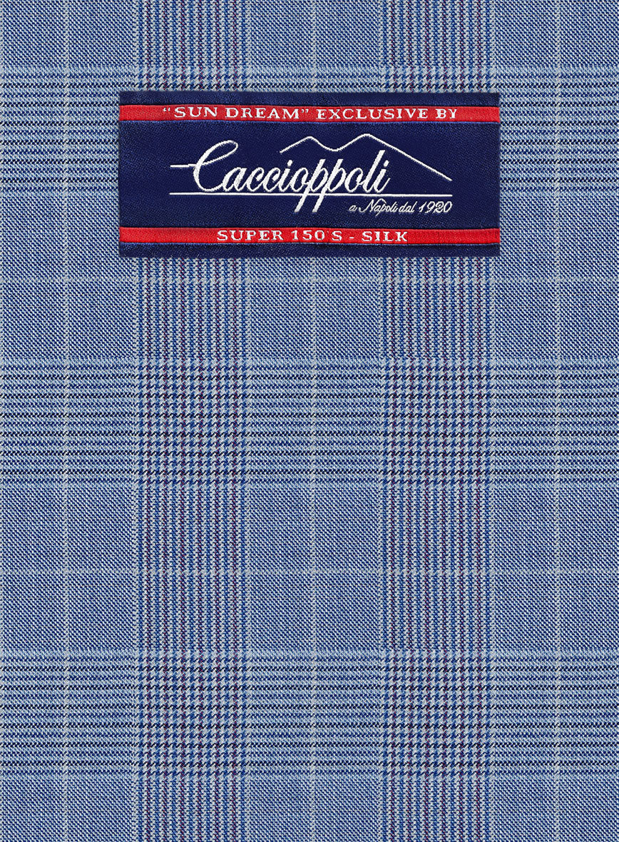 Caccioppoli Sun Dream Lisarn Blue Wool Silk Suit - Image 6