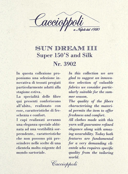Caccioppoli Sun Dream Loggi Blue Wool Silk Suit - Image 6