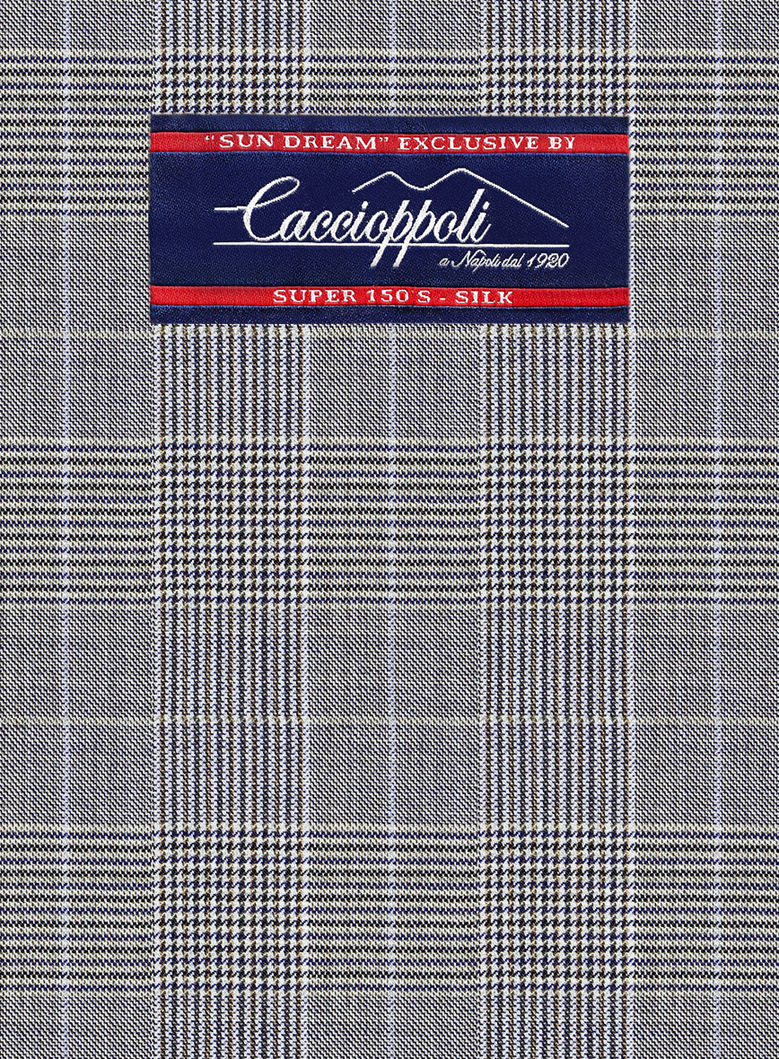 Caccioppoli Sun Dream Majoli Glen Wool Silk Pants - Image 3