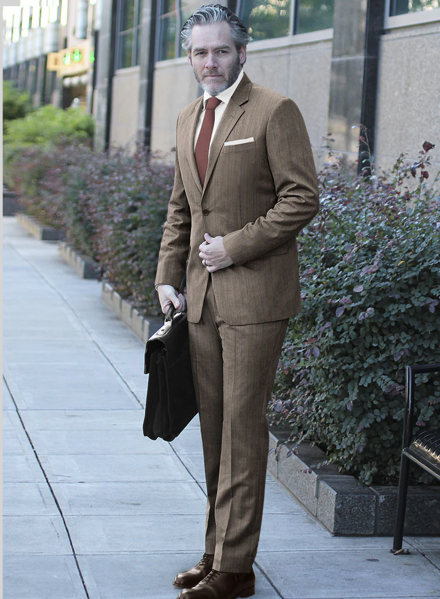 Caccioppoli Sun Dream Moltan Brown Wool Silk Suit - Image 2