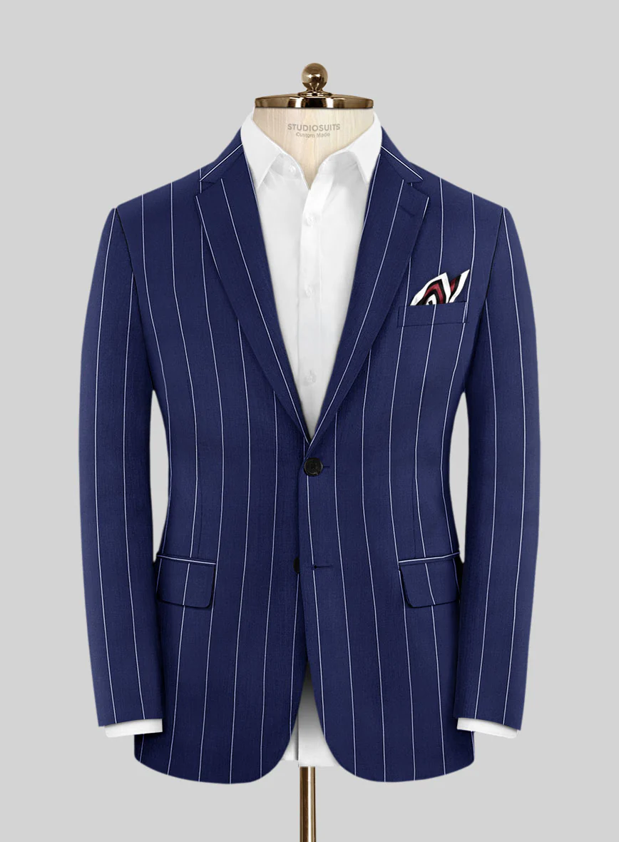 Caccioppoli Sun Dream Omiro Royal Blue Wool Silk Jacket