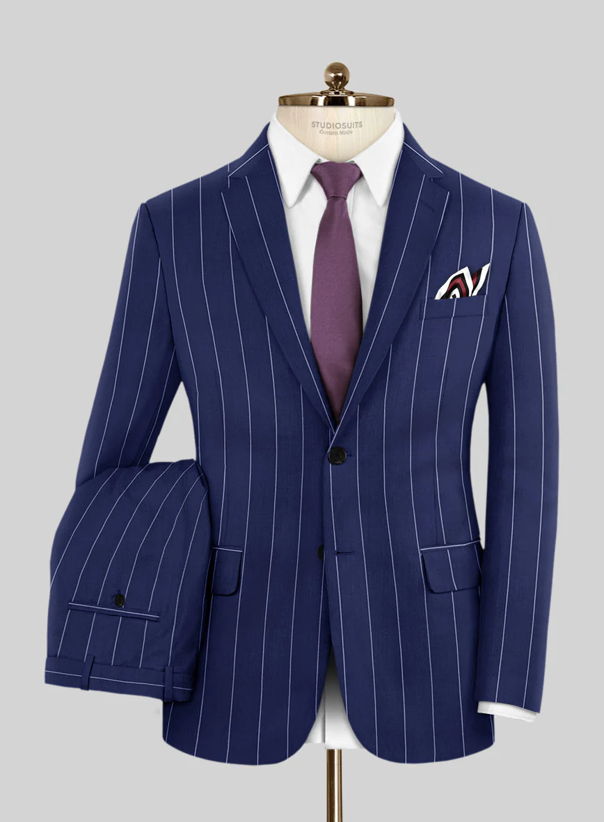 Caccioppoli Sun Dream Omiro Royal Blue Wool Silk Suit