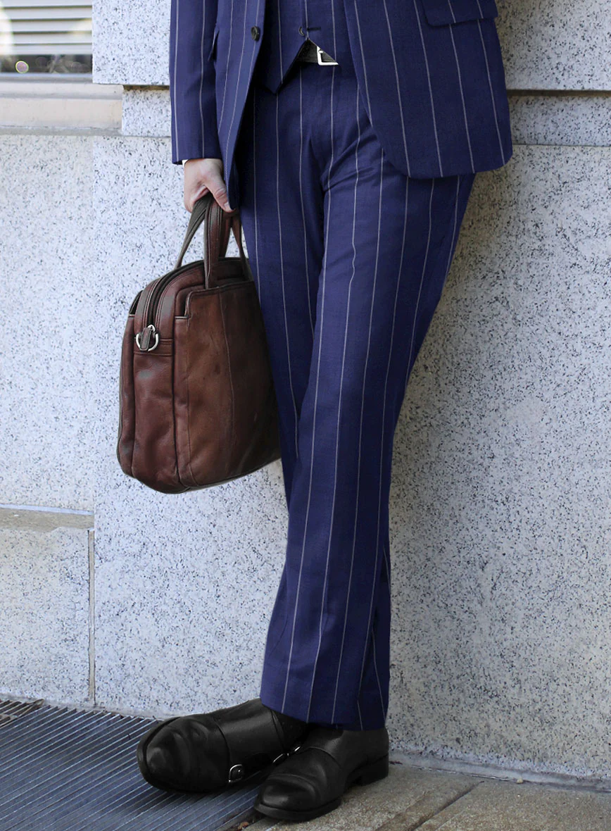 Caccioppoli Sun Dream Omiro Royal Blue Wool Silk Suit - Image 4