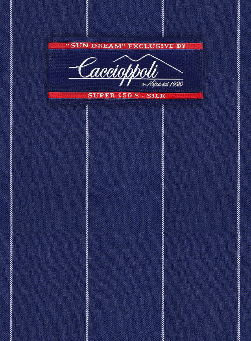 Caccioppoli Sun Dream Omiro Royal Blue Wool Silk Suit - Image 6