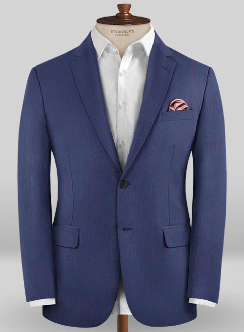 Caccioppoli Sun Dream Oro Ink Blue Wool Silk Jacket