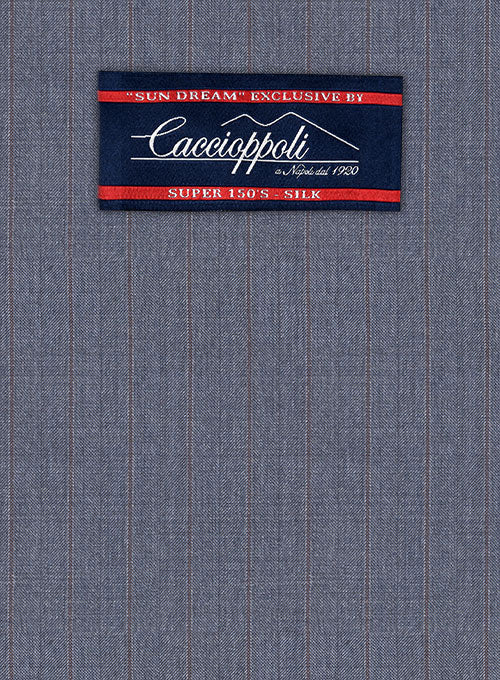 Caccioppoli Sun Dream Polico Blue Wool Silk Jacket - Image 2