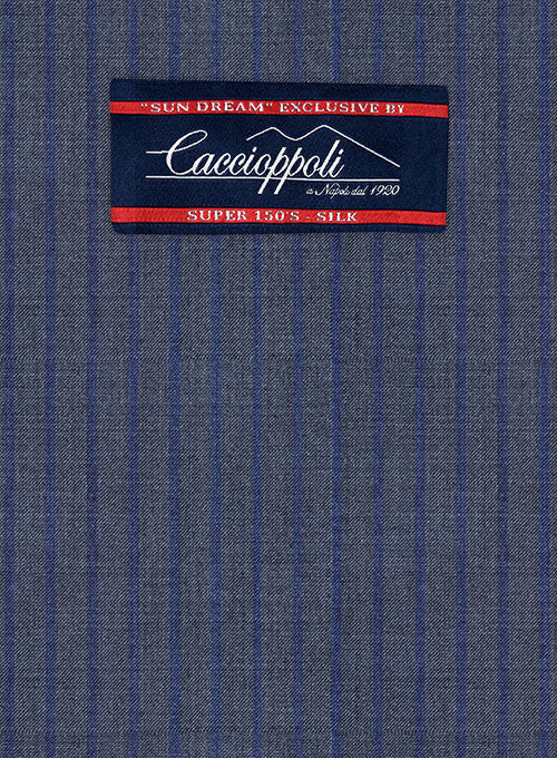 Caccioppoli Sun Dream Poreli Blue Wool Silk Jacket - Image 2