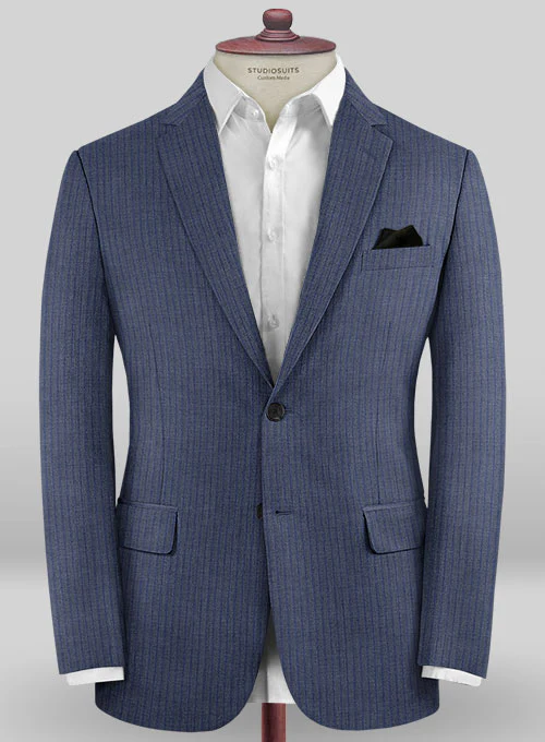 Caccioppoli Sun Dream Poreli Blue Wool Silk Suit - Image 3