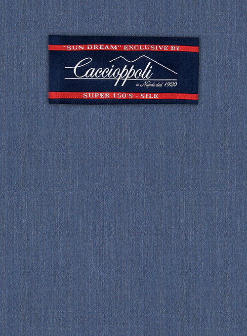Caccioppoli Sun Dream Rafana Blue Wool Silk Pants - Image 5