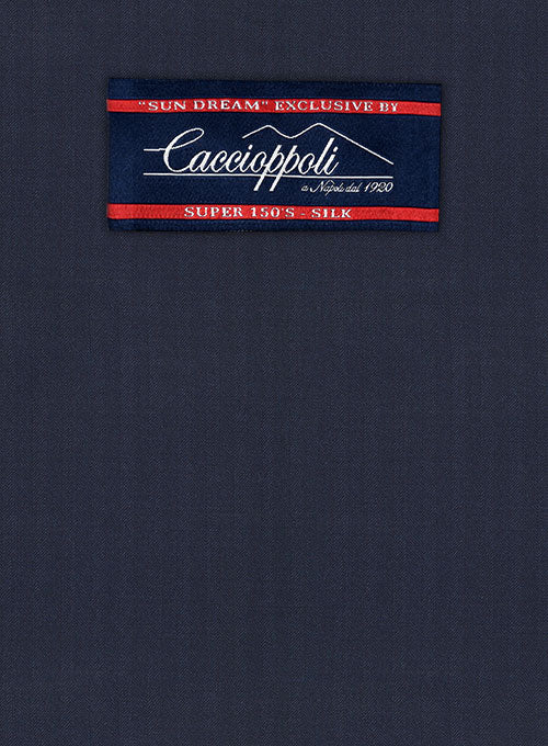 Caccioppoli Sun Dream Rizzo Dark Blue Wool Silk Pants - Image 5