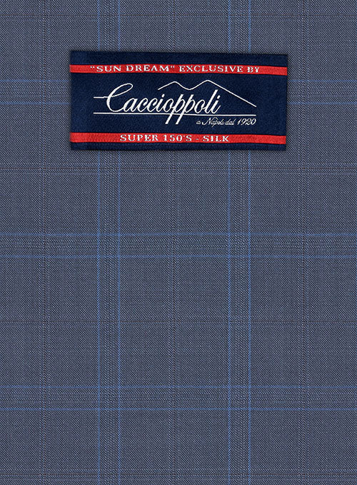 Caccioppoli Sun Dream Ronzi Blue Wool Silk Jacket - Image 2