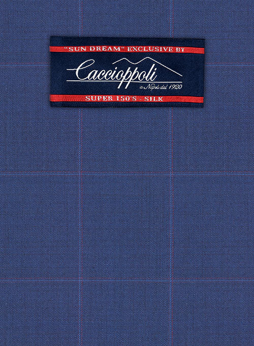 Caccioppoli Sun Dream Serari Blue Wool Silk Pants - Image 5