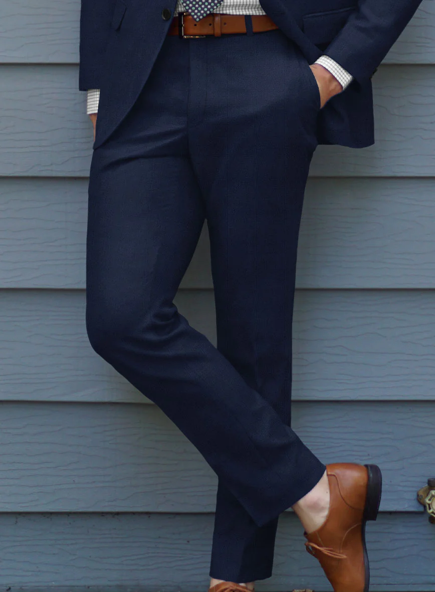 Caccioppoli Sun Dream Tolome Dark Blue Wool Silk Pants - Image 2