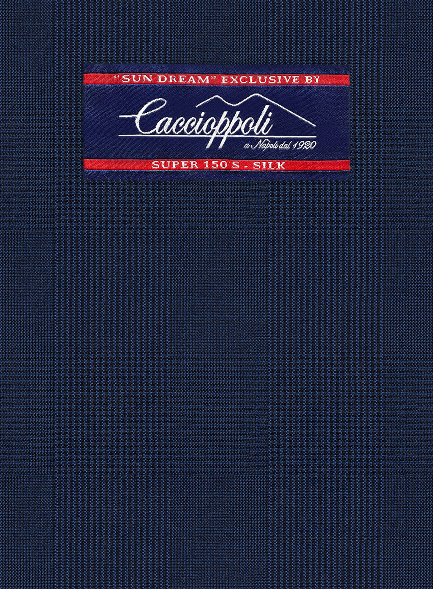 Caccioppoli Sun Dream Tolome Dark Blue Wool Silk Pants - Image 3