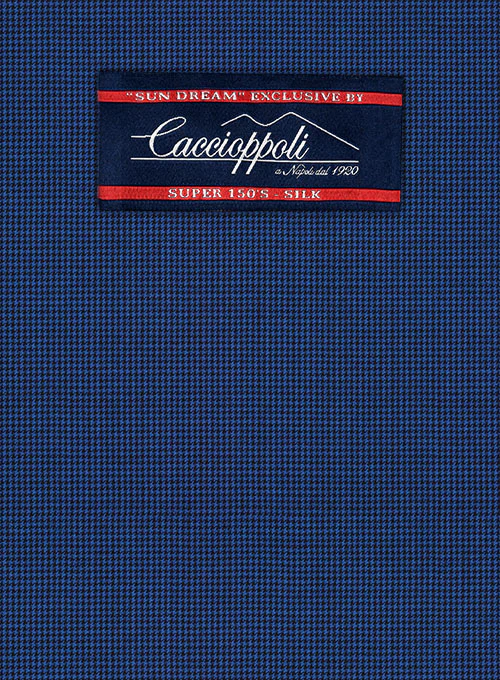 Caccioppoli Sun Dream Trippo Blue Wool Silk Pants - Image 5