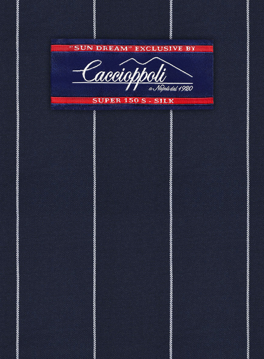 Caccioppoli Sun Dream Uggo Dark Navy Wool Silk Pants - Image 3
