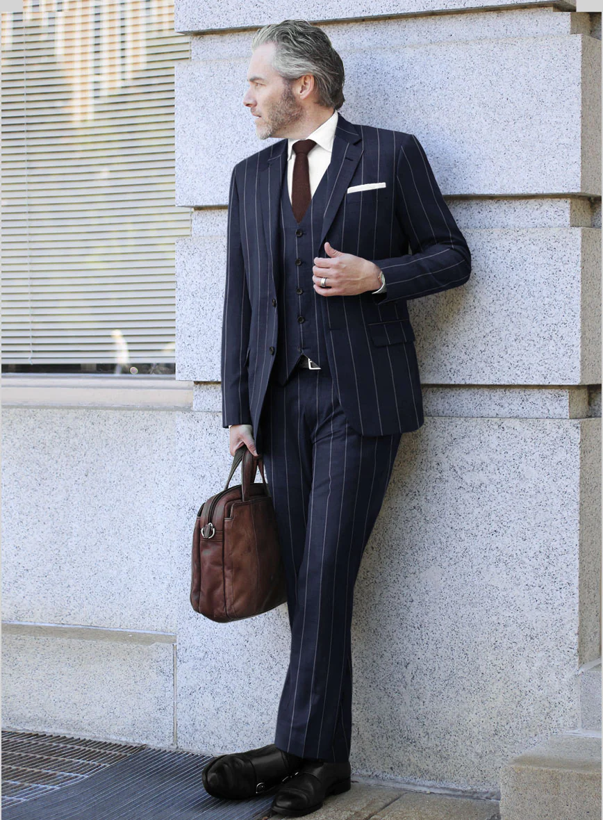 Caccioppoli Sun Dream Uggo Dark Navy Wool Silk Suit - Image 2