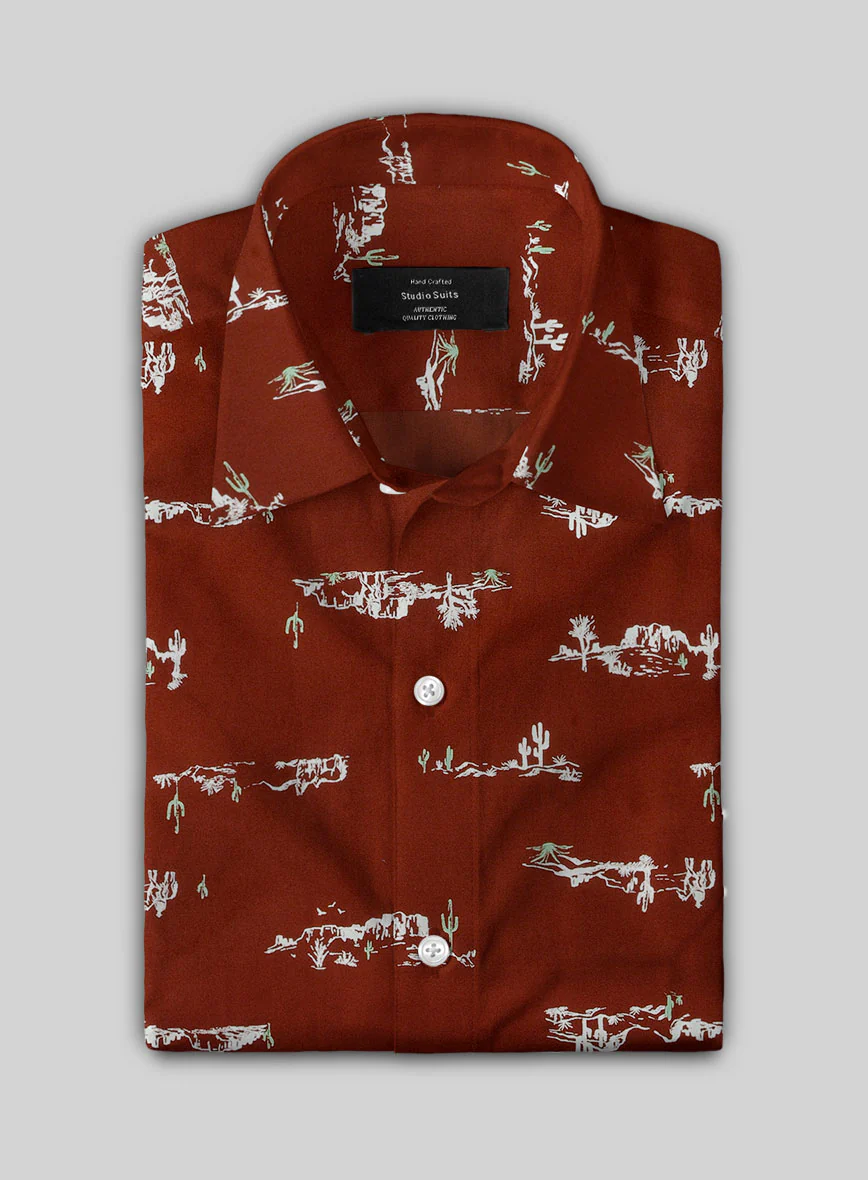 Cactus Landscape Cotton Lycra Shirt - Image 2