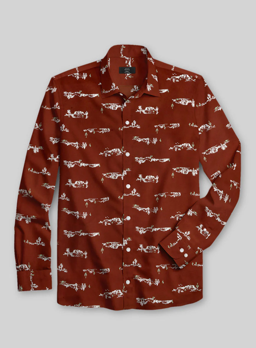 Cactus Landscape Cotton Lycra Shirt - Image 3