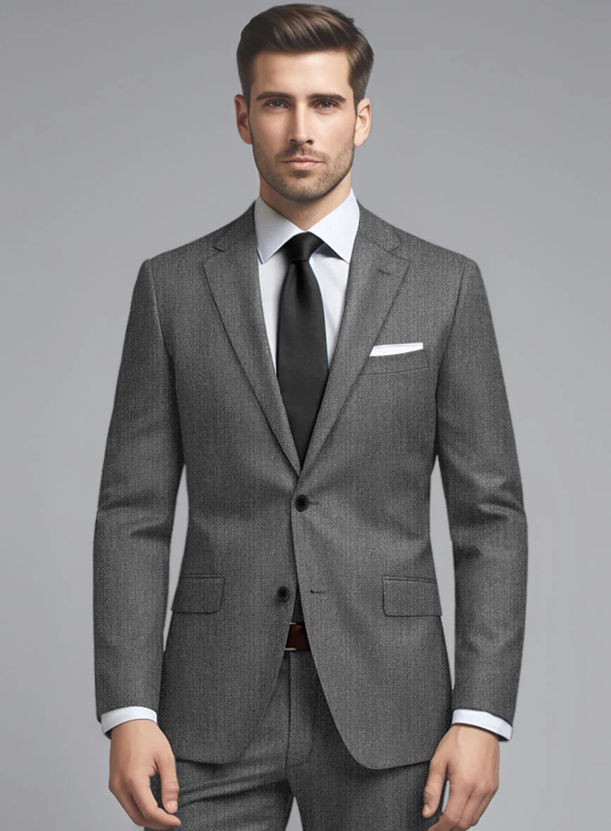 Cavalry Twill Gray Wool Jacket - Image 2