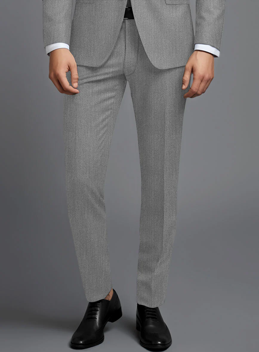 Cavalry Twill Light Gray Wool Suit - Image 5