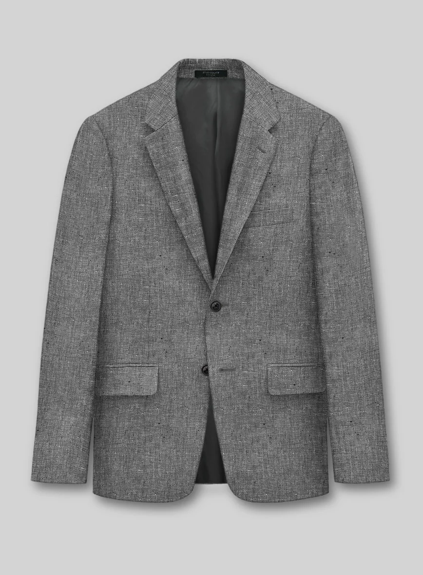 Chambray Black Linen Jacket