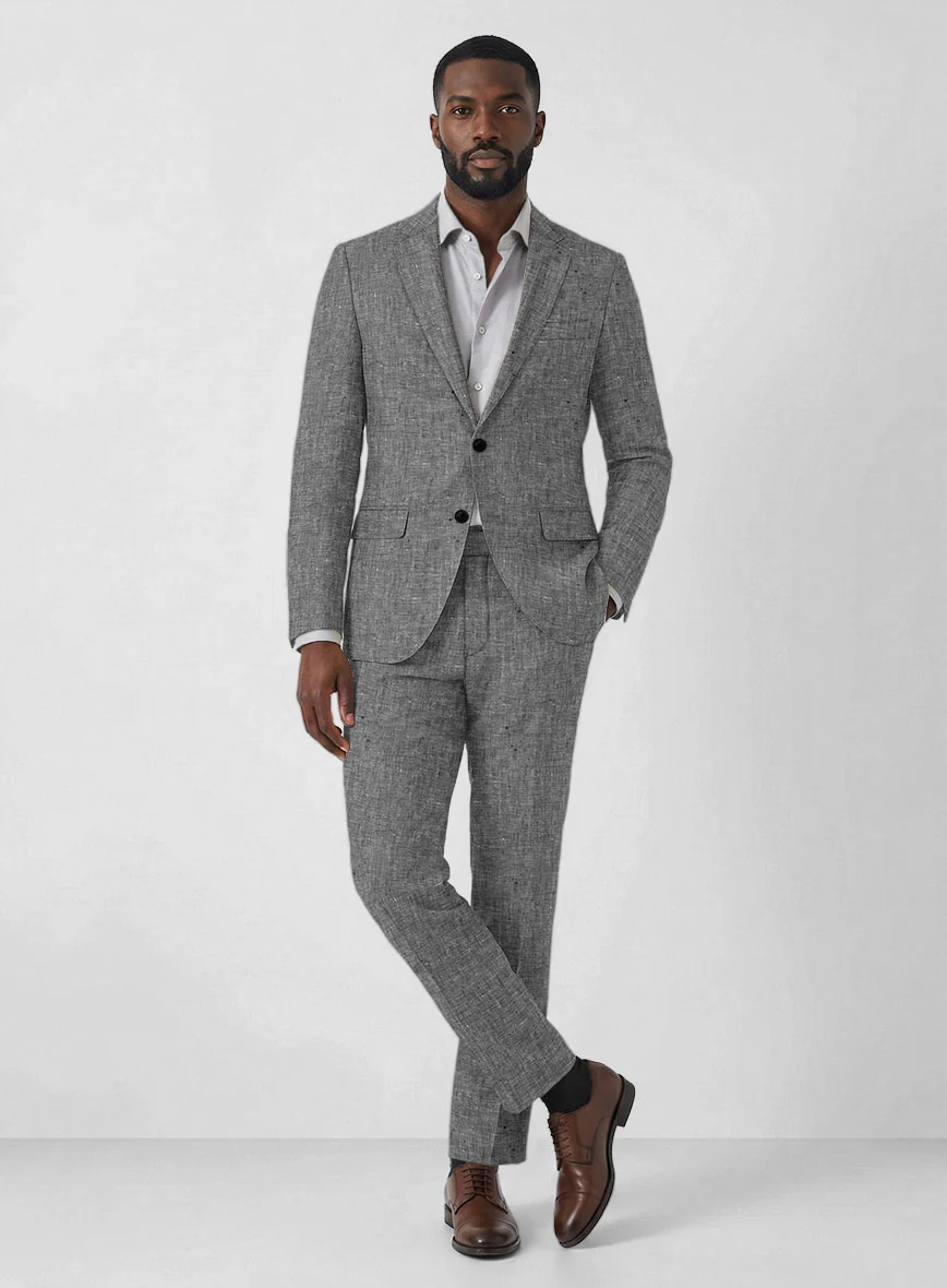 Chambray Black Linen Suit