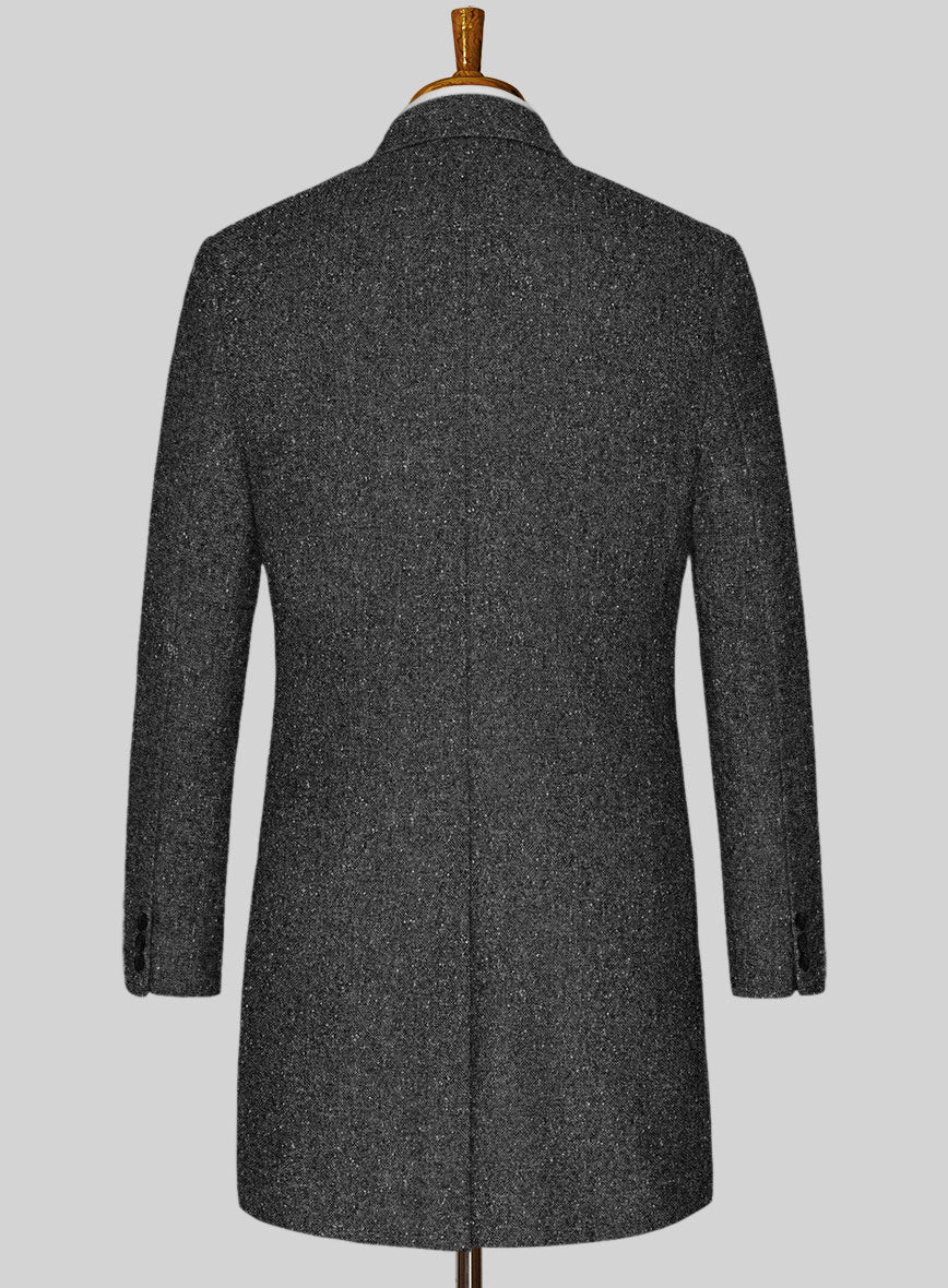 Charcoal Flecks Donegal Tweed Overcoat - Image 2