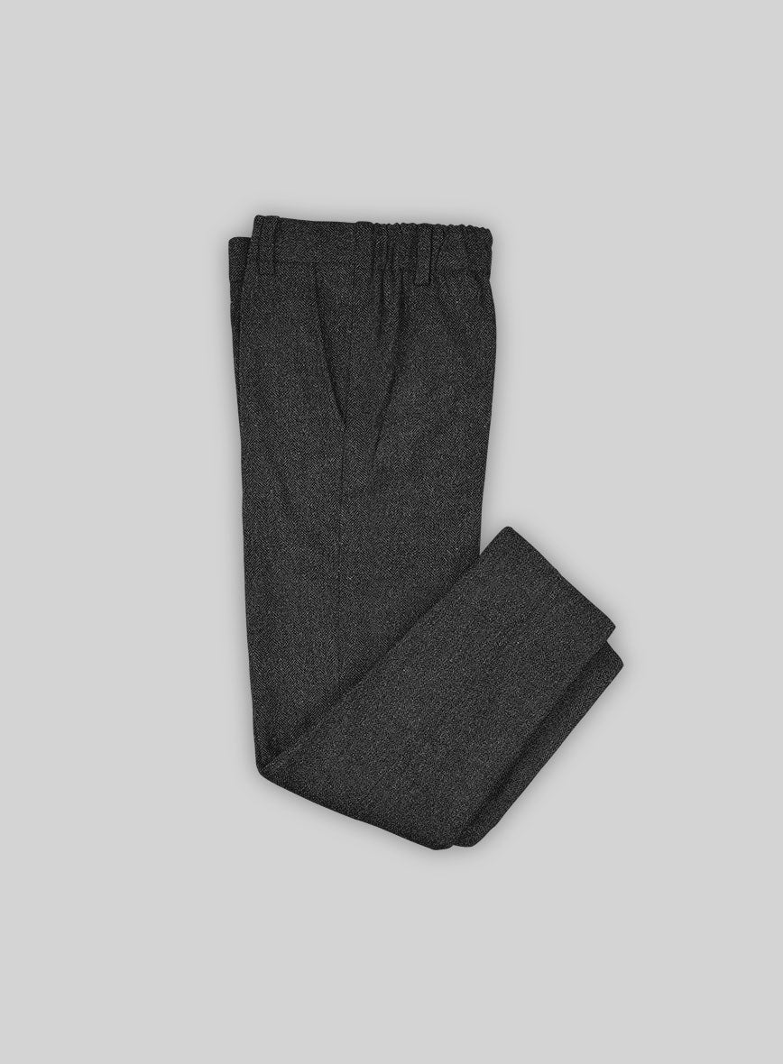 Charcoal Herringbone Tweed Boys Suit - Image 5