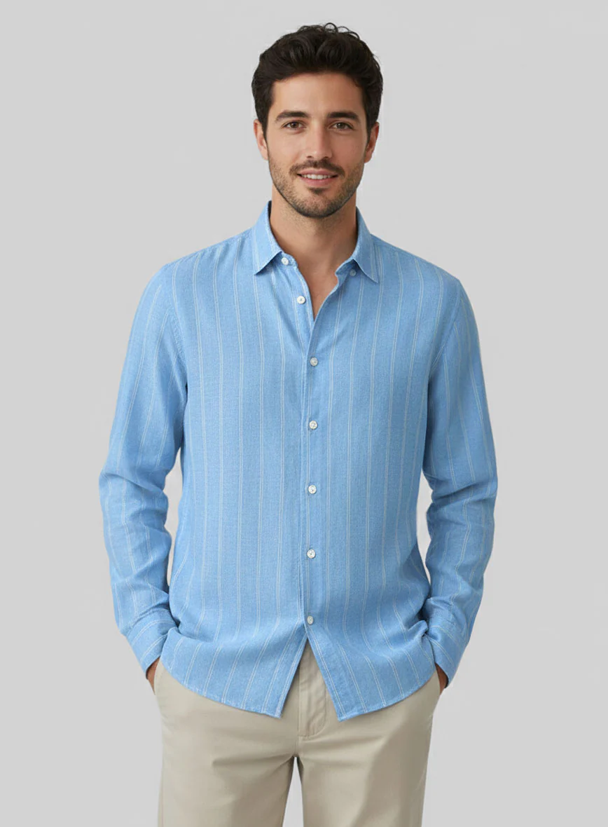 Coastal Sky Cotton Shirt