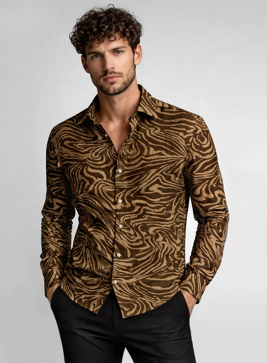 Cocoa Strata Cotton Lycra Shirt