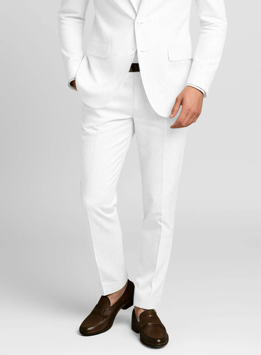 Cotton Drill White Stretch Pants - Image 2