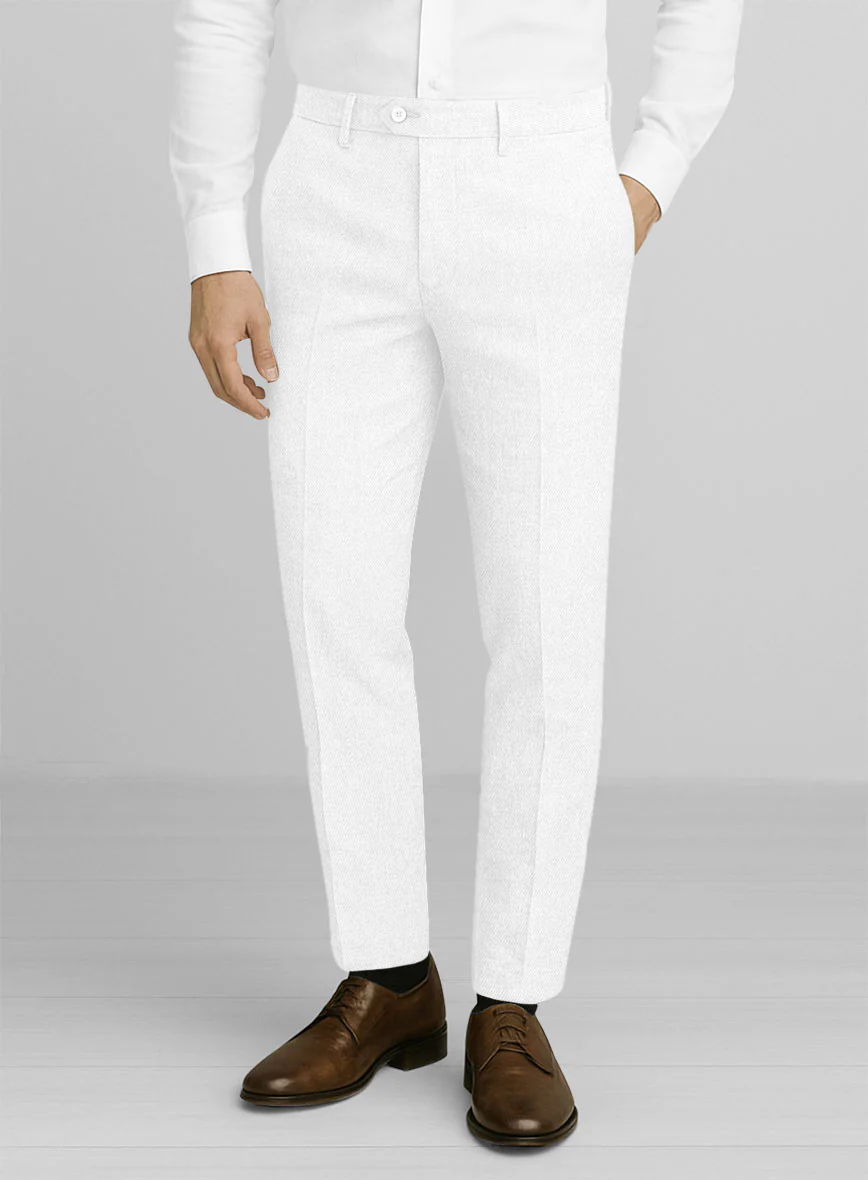 Cotton Drill White Stretch Suit - Image 4