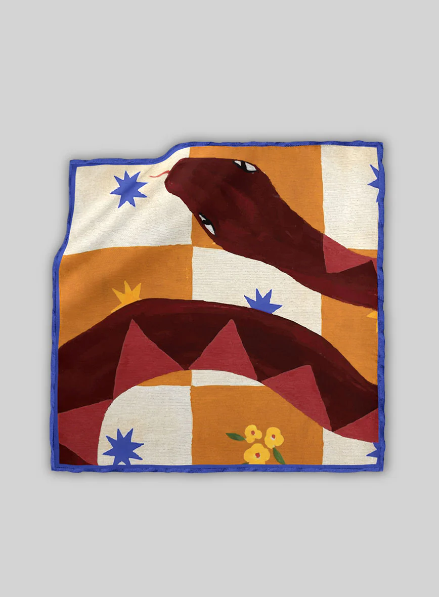 Crimson Coil Silk Pocket Square