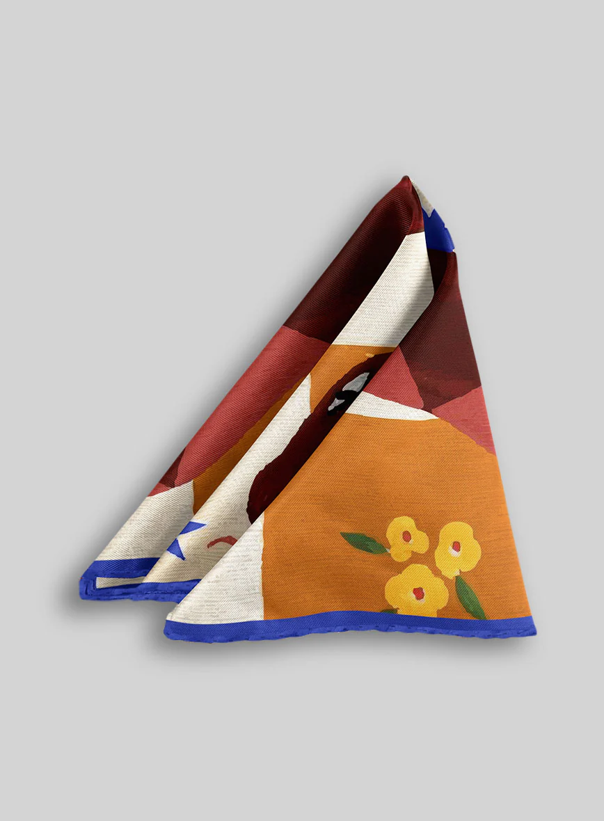 Crimson Coil Silk Pocket Square - Image 2