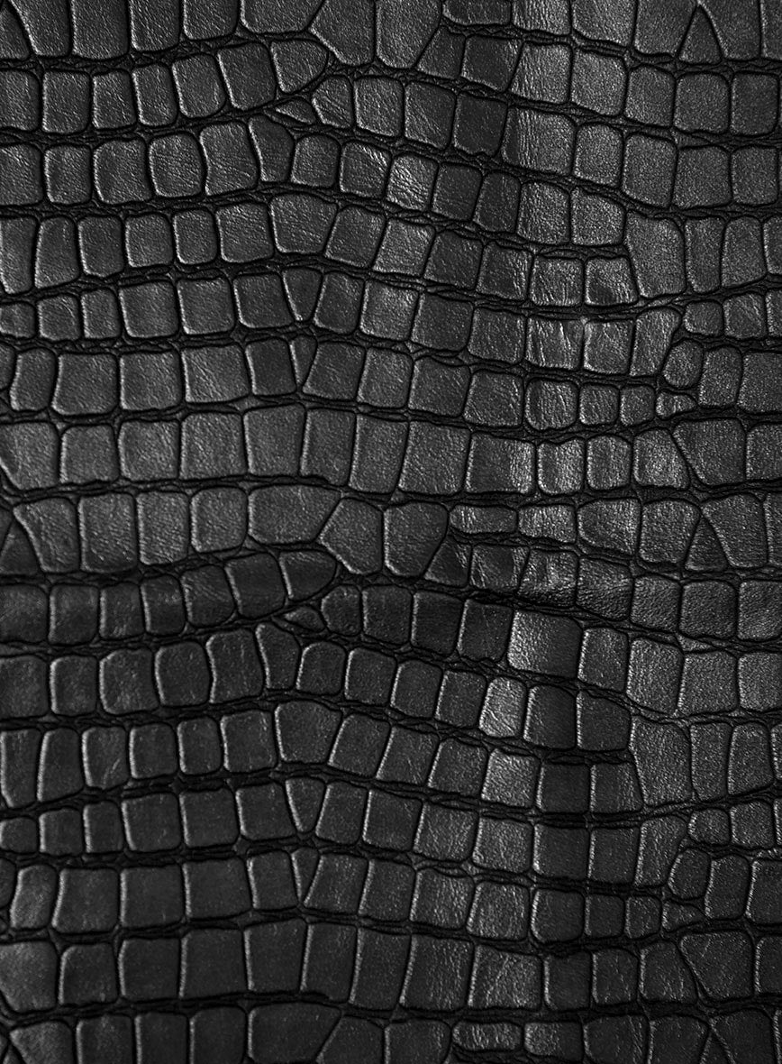 Croc Black Leather Blazer - Image 3