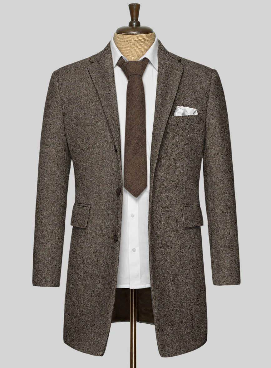 Dapper Brown Tweed Overcoat - Image 2