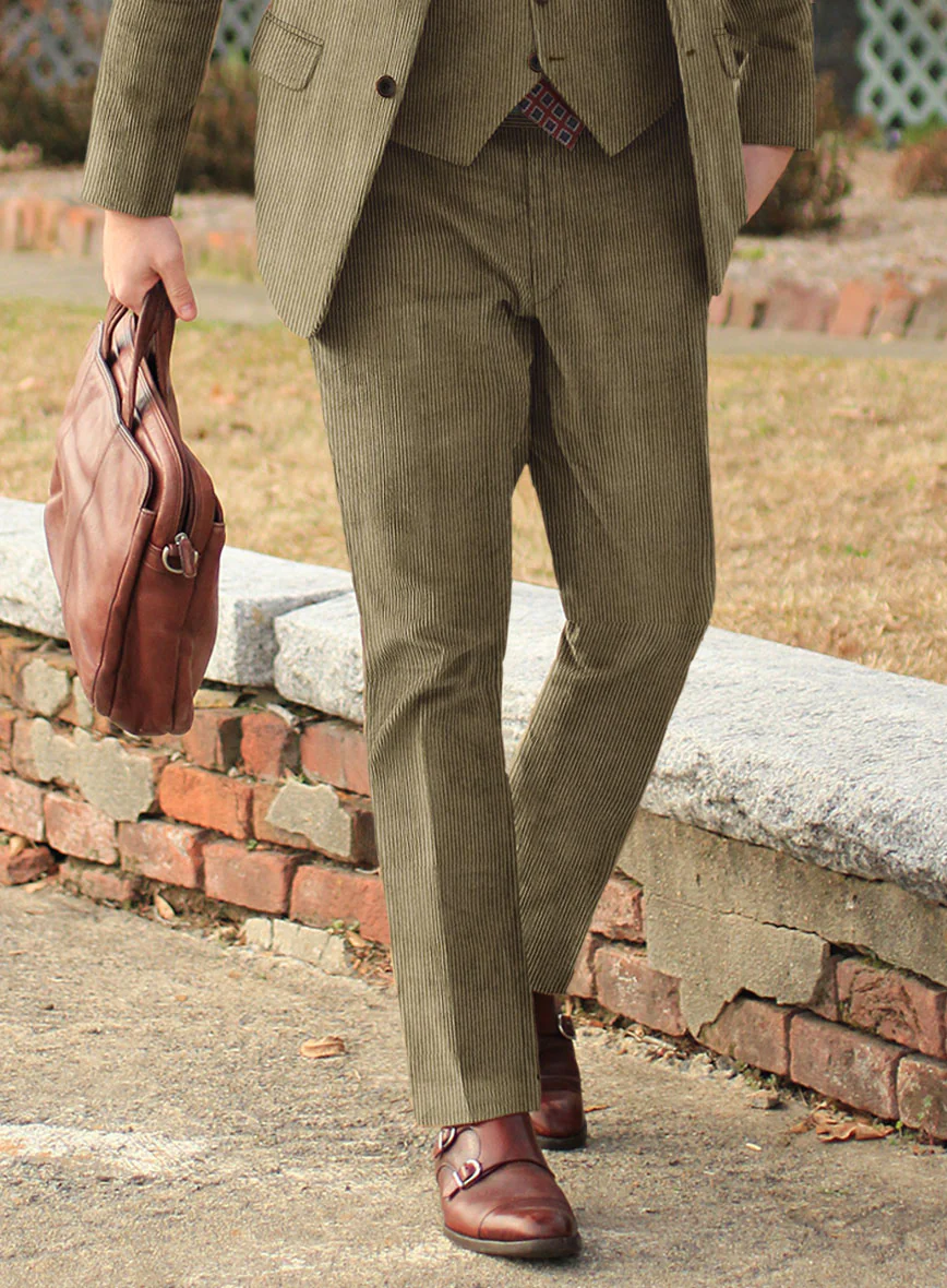 Dark Beige Corduroy Pants - Image 2