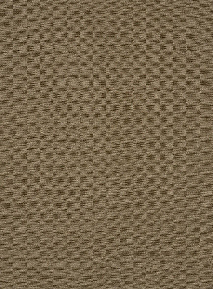Dark Beige Feather Cotton Canvas Stretch Pants - Image 3