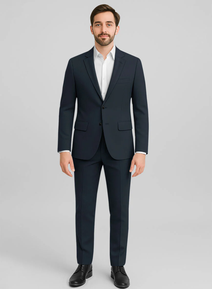 Dark Blue Stretch Chino Suit