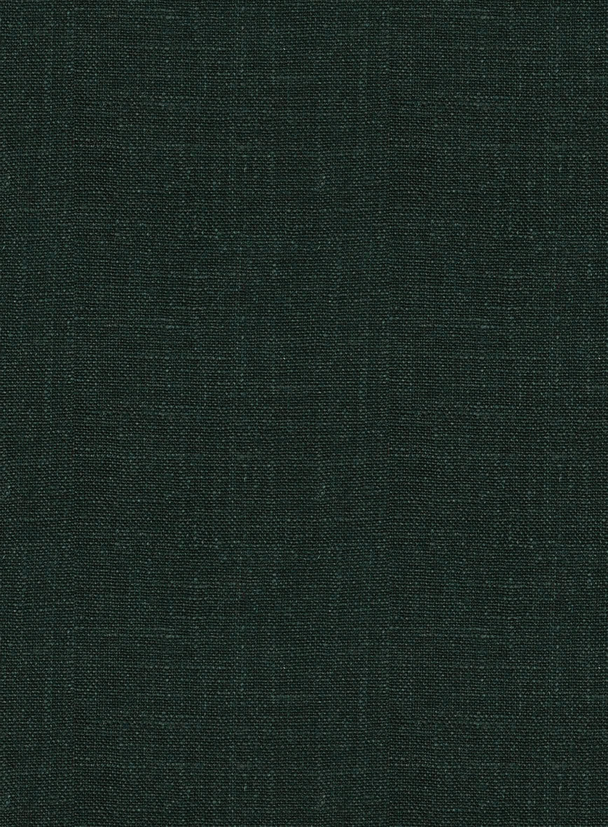 Dark Bottle Green Linen Suit - Image 8