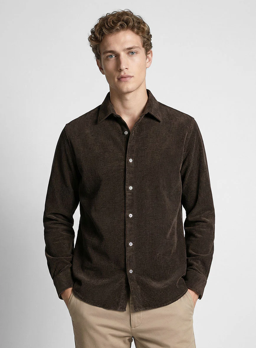 Dark Brown Corduroy Shirt