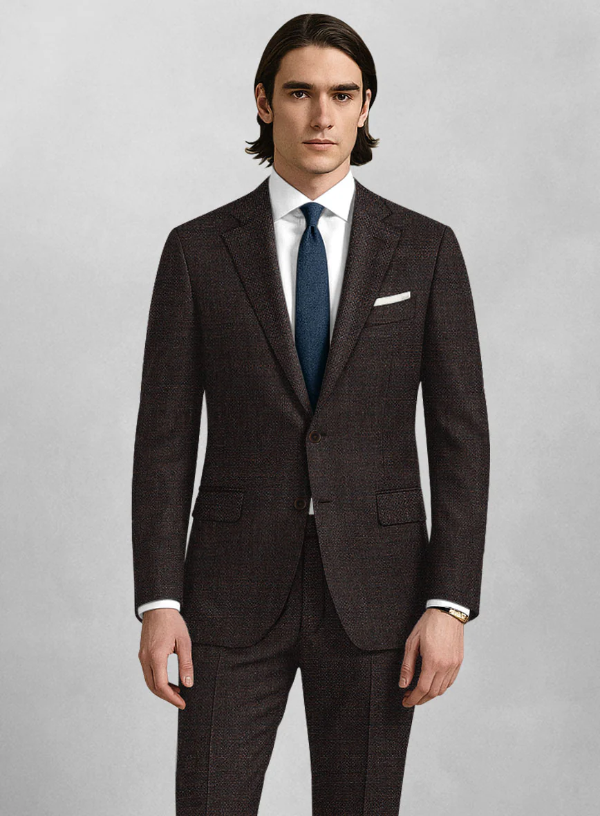 Dark Brown Hopsack Jacket - Image 2